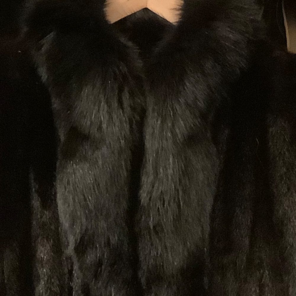 Saga Mink Royal Collection With Fox Tuxedo Collar - image 3